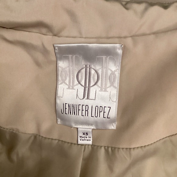 Jennifer Lopez Women Beige Double‎ Breasted Puff Sleeve Trench Coat XS - Picture 6 of 6
